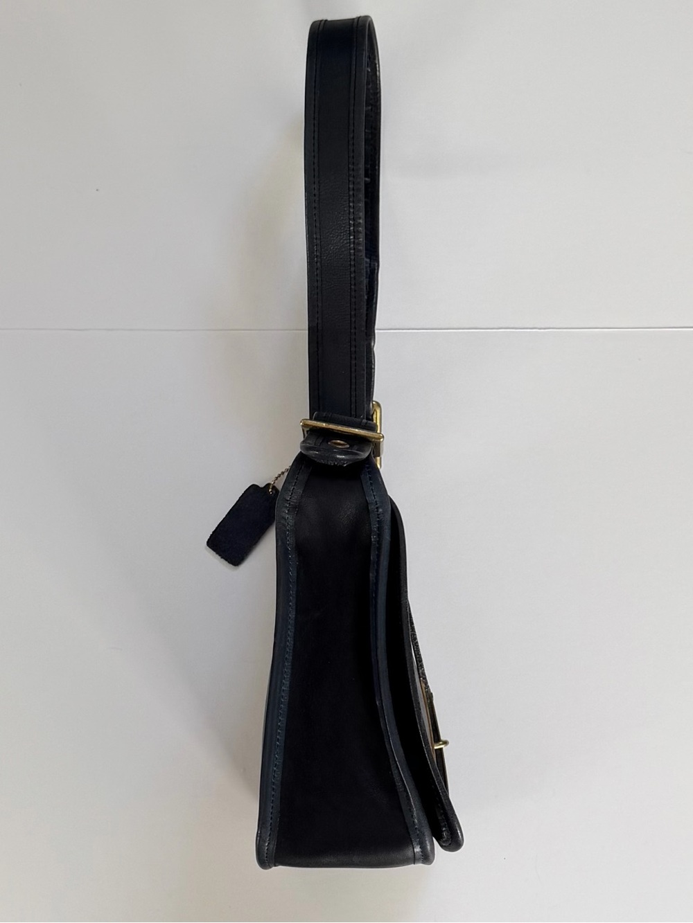 Vintage Coach Hasp Bag 9260 Black Leather Brass Bonnie Cashin Era 1970s - Picture 4 of 16
